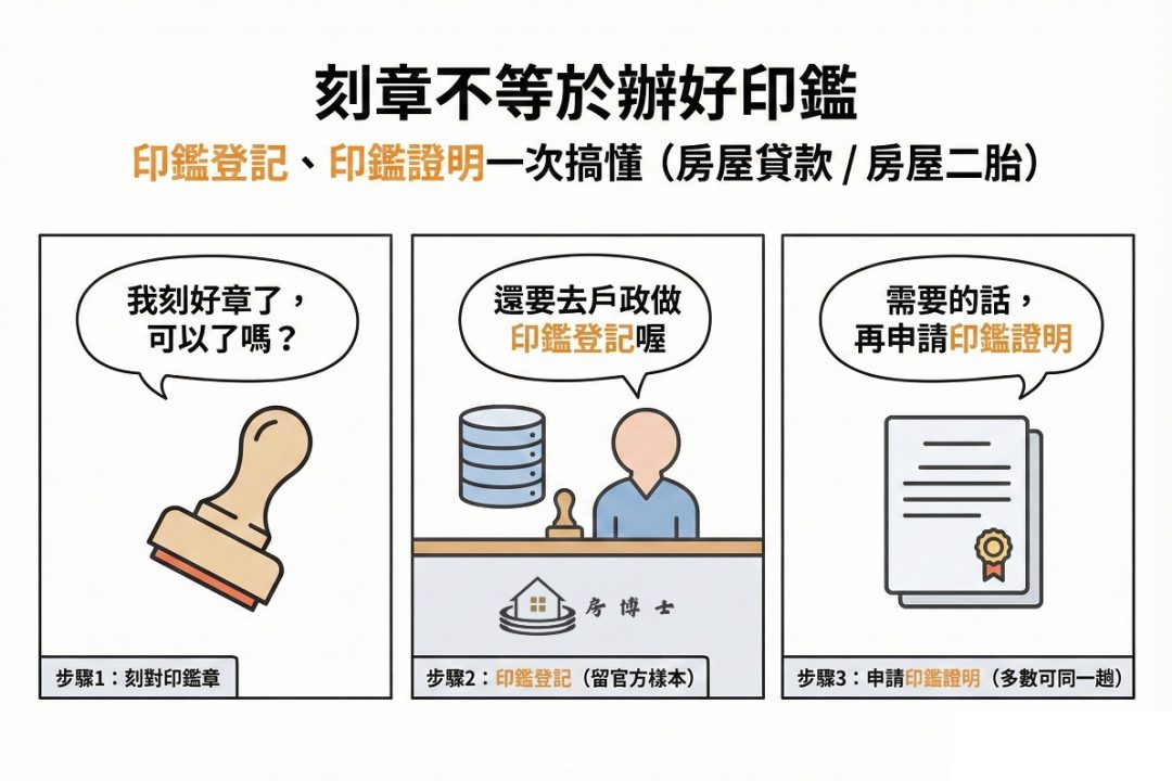 【印鑑章】刻章不等於辦好印鑑：印鑑登記、印鑑證明一次搞懂（房屋貸款也用得到）