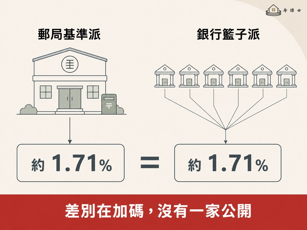 信用合作社定儲利率指數的兩種派別，郵局基準與銀行籃子